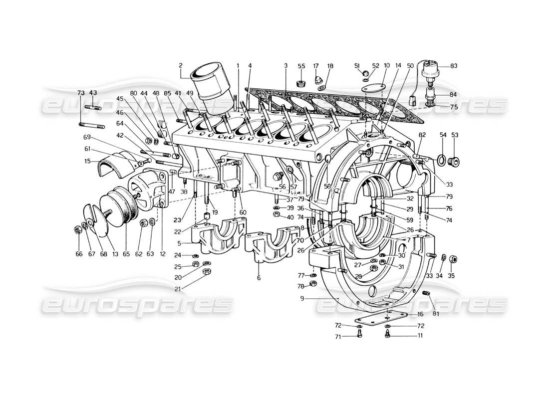 ferrari 400 gt (mechanical) crankcase part diagram