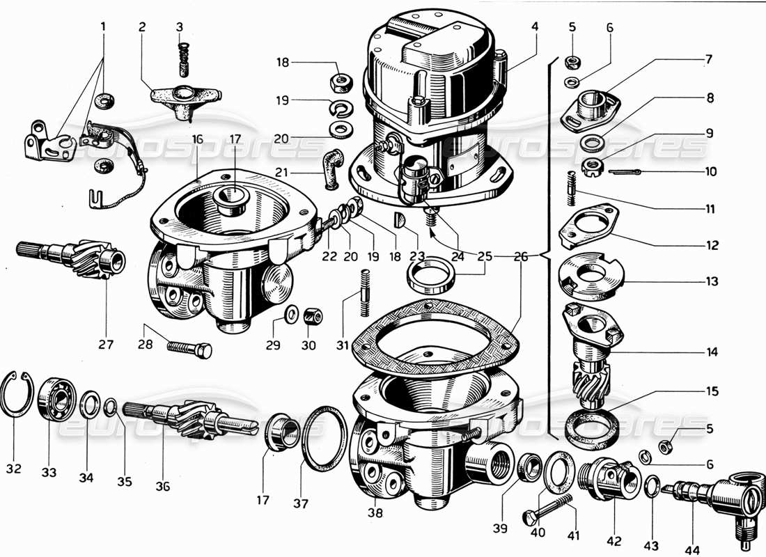 ferrari 365 gt 2+2 (mechanical) distributors and controls parts diagram