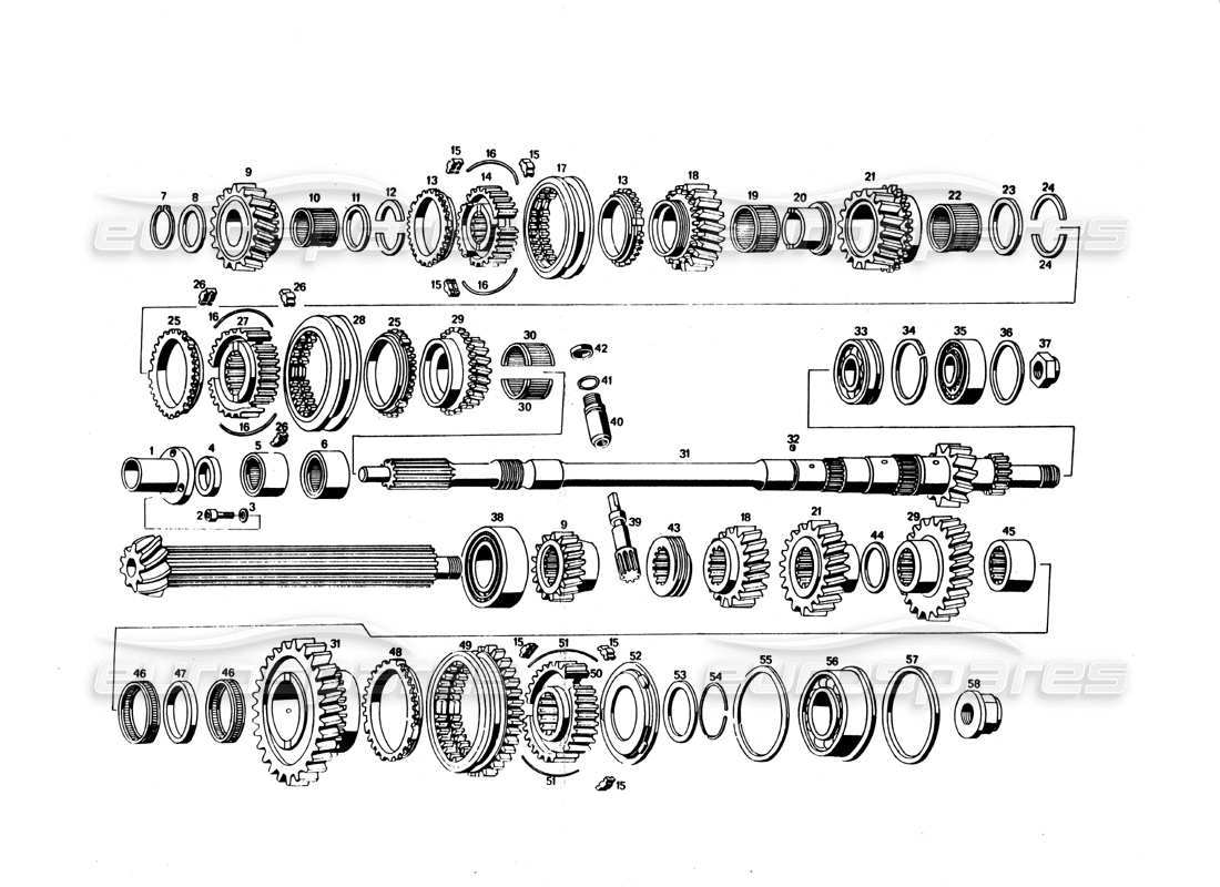 maserati bora transmission gears parts diagram