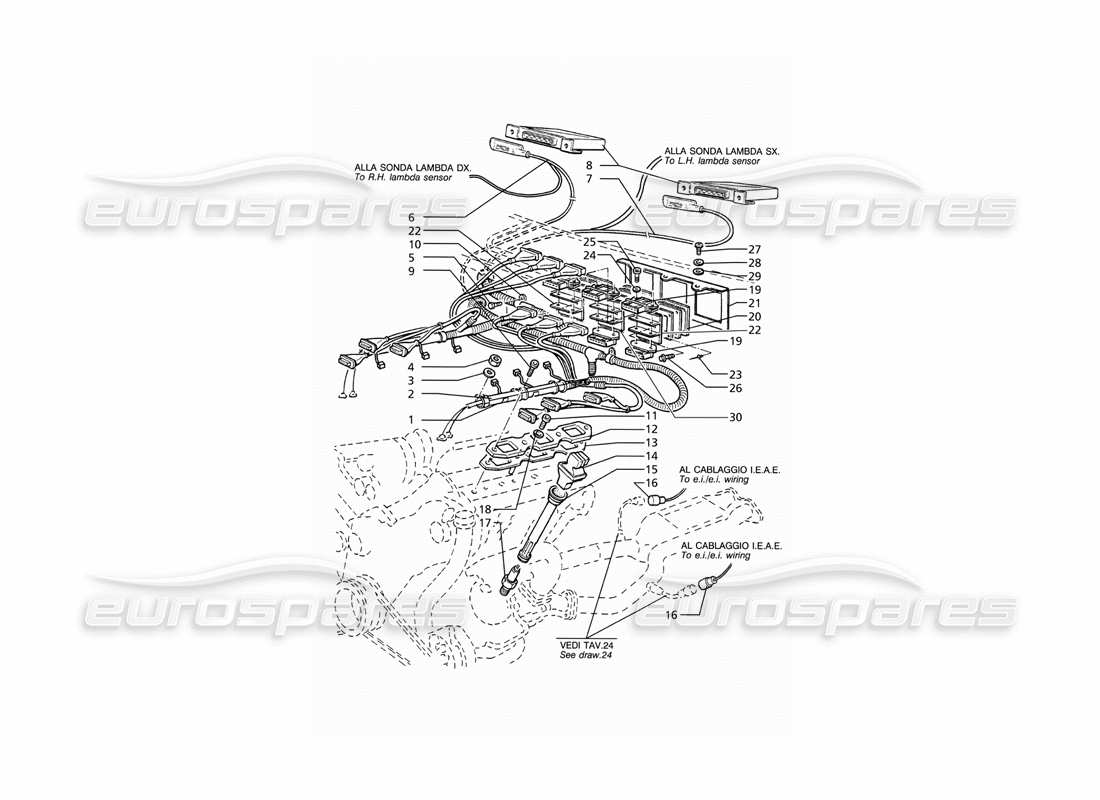 maserati ghibli 2.8 (abs) ignition system timing parts diagram