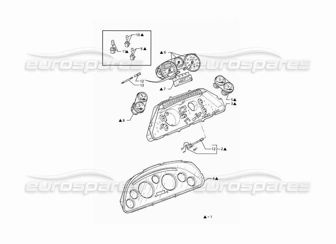 maserati ghibli 2.8 (abs) borletti instrumentation parts diagram