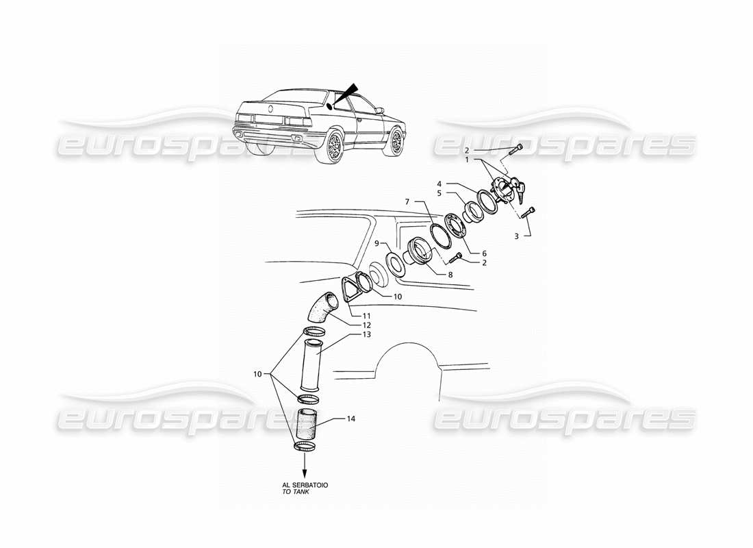 maserati ghibli 2.0 cup fuel filler parts diagram