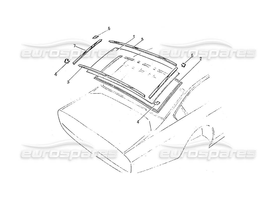 ferrari 365 gt 2+2 (coachwork) rear screen part diagram