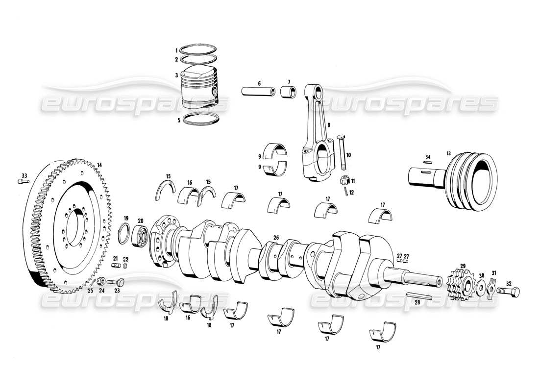 maserati ghibli 4.7 / 4.9 moving parts parts diagram