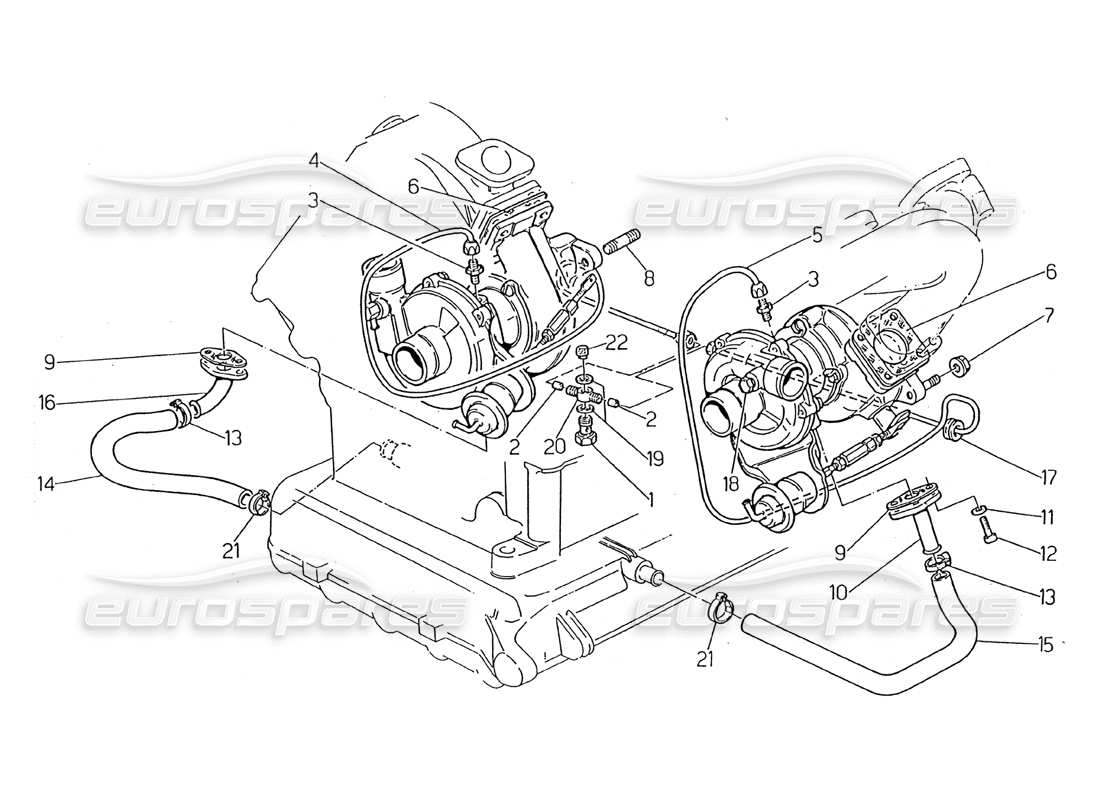 maserati 2.24v turboblowers lubrication parts diagram