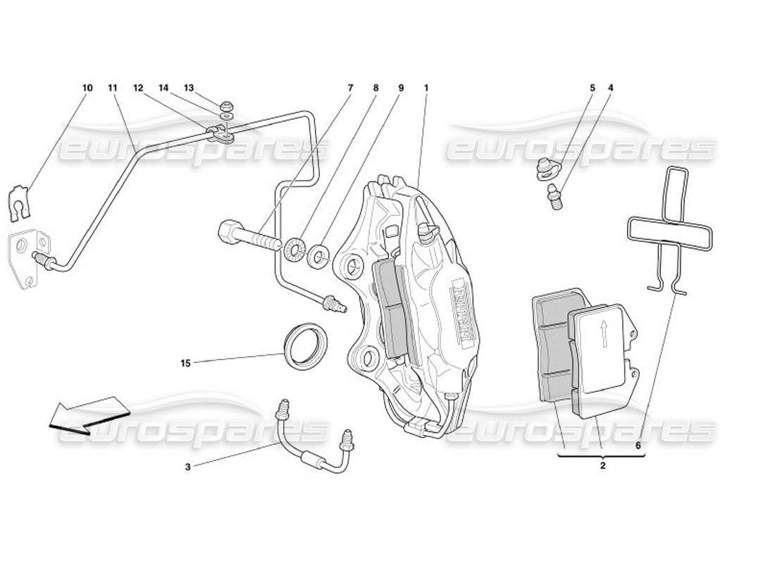 ferrari 575 superamerica caliper for rear brake parts diagram