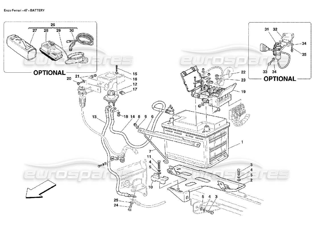 ferrari enzo battery part diagram