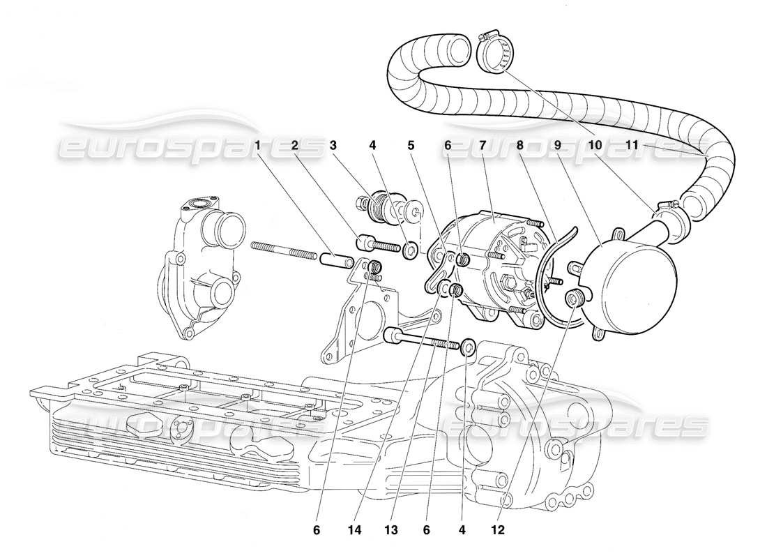 lamborghini diablo vt (1994) alternator part diagram