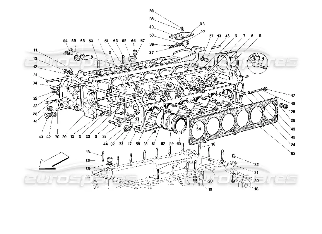 ferrari 512 m crankcase parts diagram