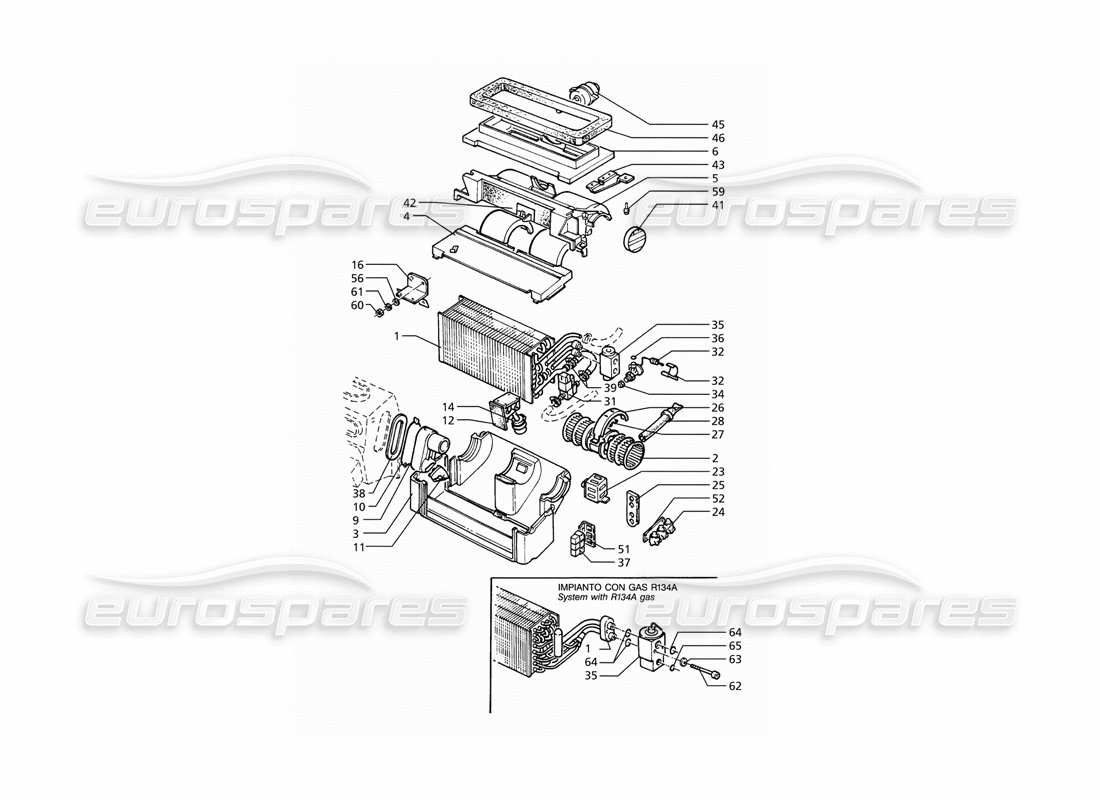 maserati ghibli 2.8 (abs) automatic air conditioner assy (lh drive) parts diagram