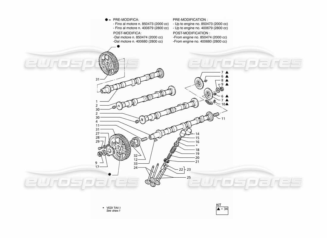 maserati ghibli 2.8 (abs) timing parts diagram