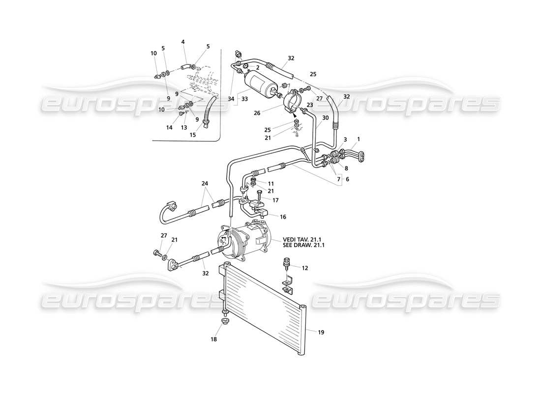 maserati qtp v8 evoluzione air conditioning system (lh drive) parts diagram