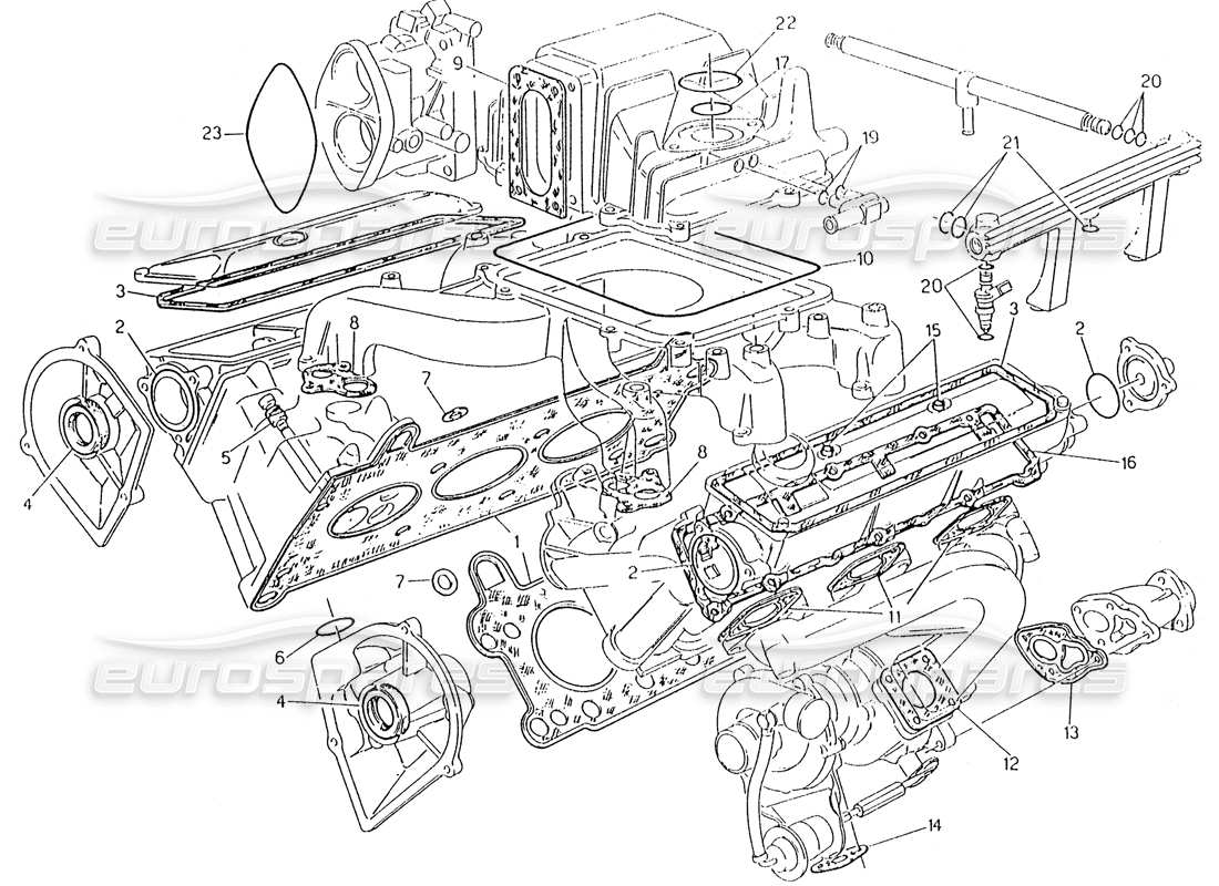 maserati karif 2.8 gasket set and rubbers parts diagram