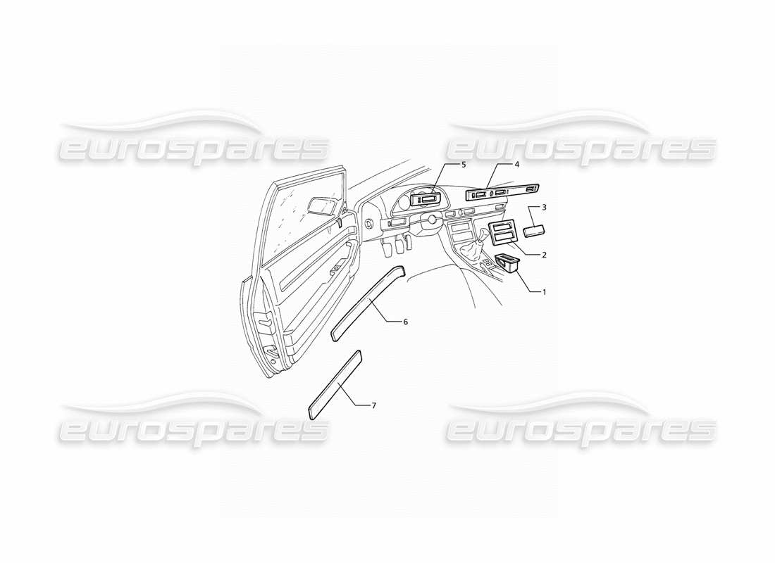 maserati ghibli 2.0 cup internal finishings parts diagram