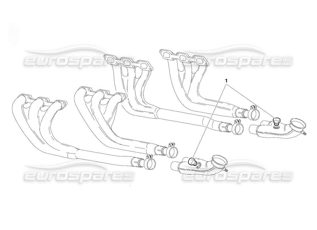 lamborghini diablo vt (1994) exhaust system (valid for saudi arabia version - april 1994) part diagram