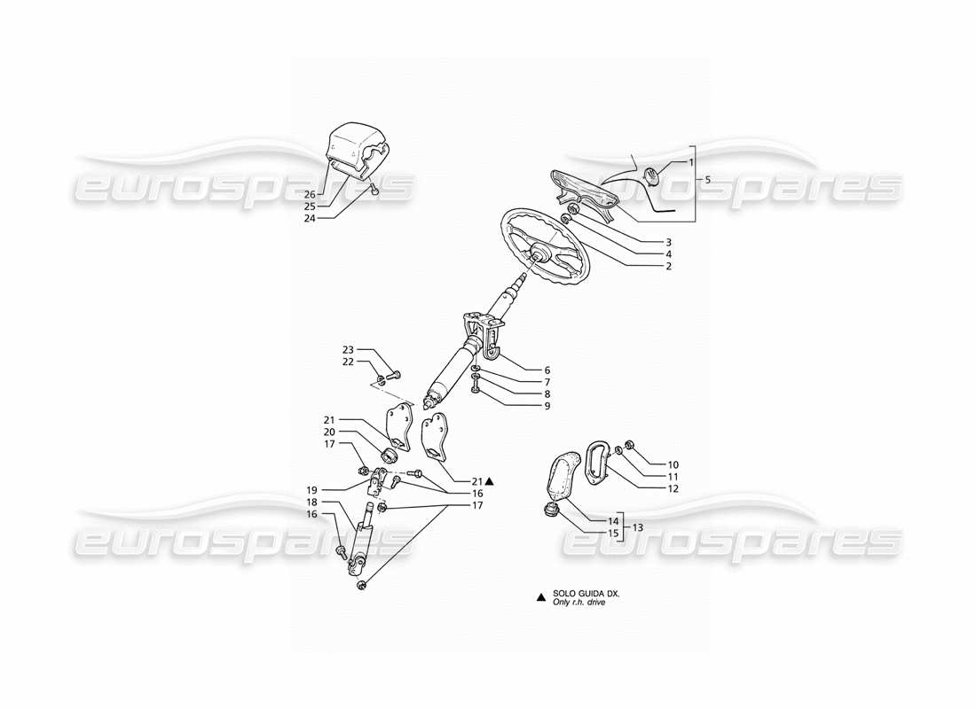 maserati ghibli 2.8 (abs) steering column and wheel parts diagram
