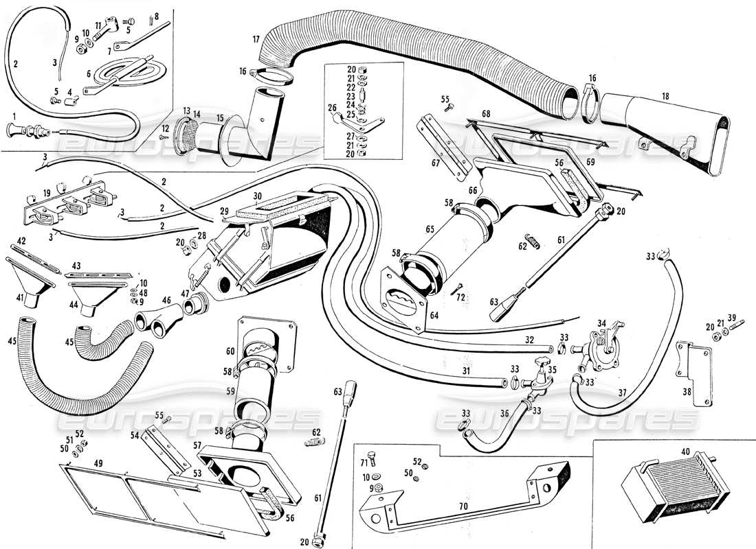 maserati mistral 3.7 heating and cooling system parts diagram