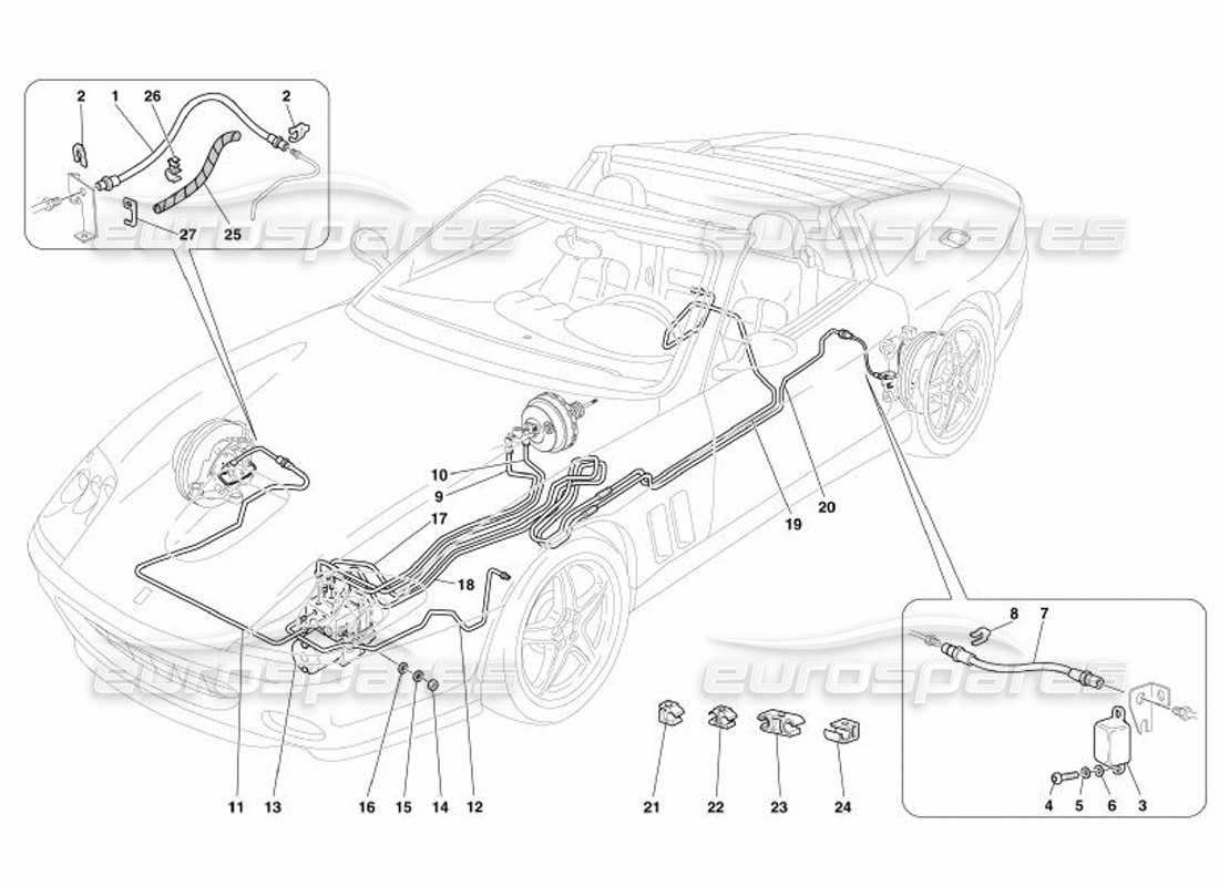 ferrari 575 superamerica brake system -not for gd- parts diagram