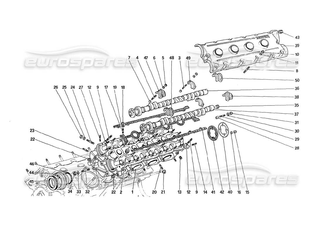 ferrari 288 gto cylinder head (left) parts diagram