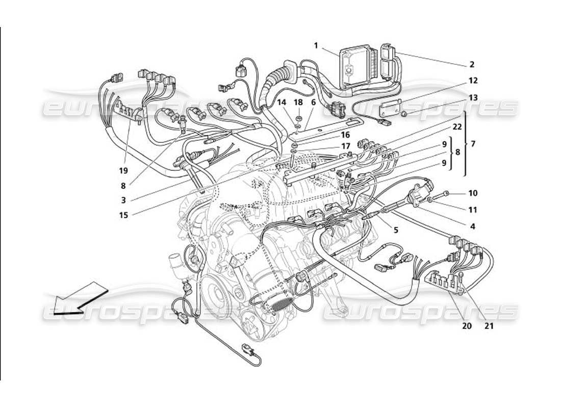 maserati 4200 coupe (2005) injection device - ignition parts diagram