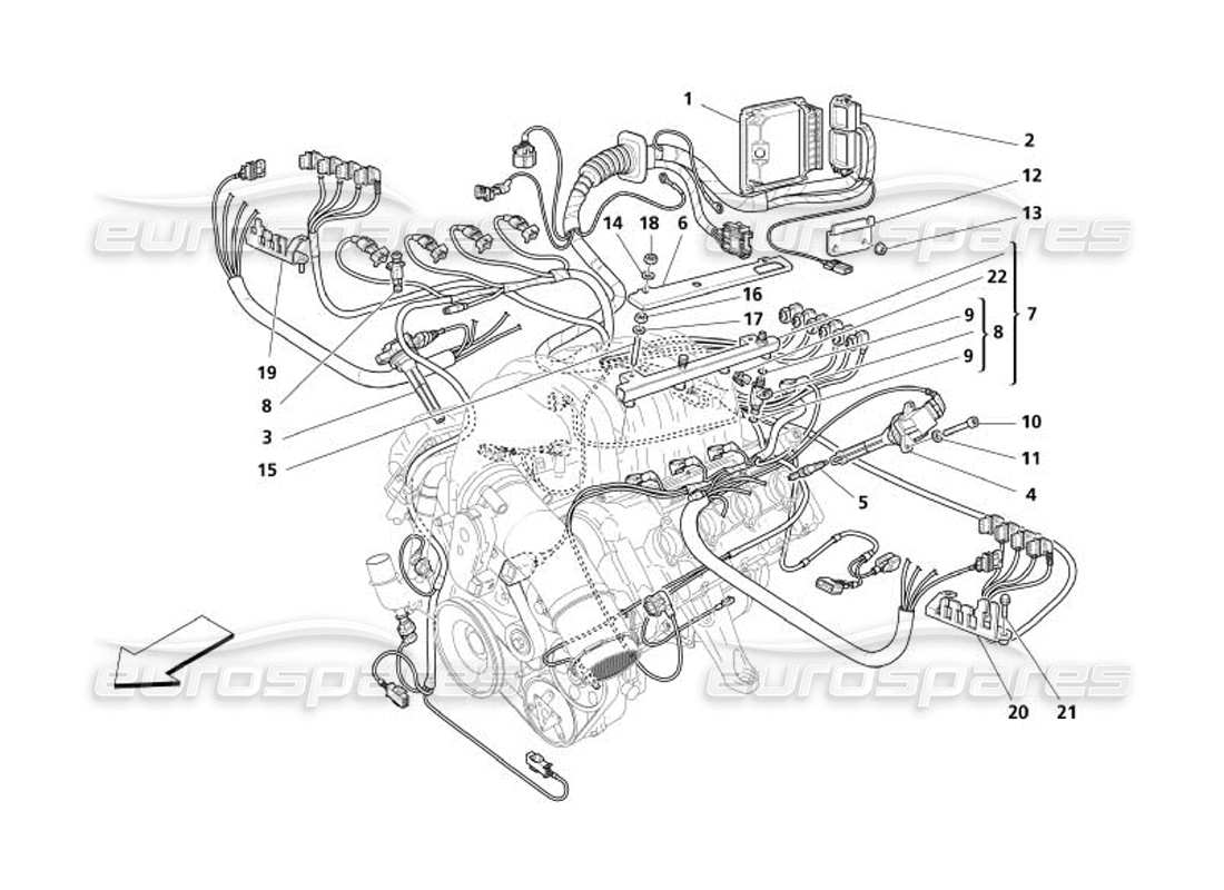 maserati 4200 gransport (2005) injection device - ignition part diagram