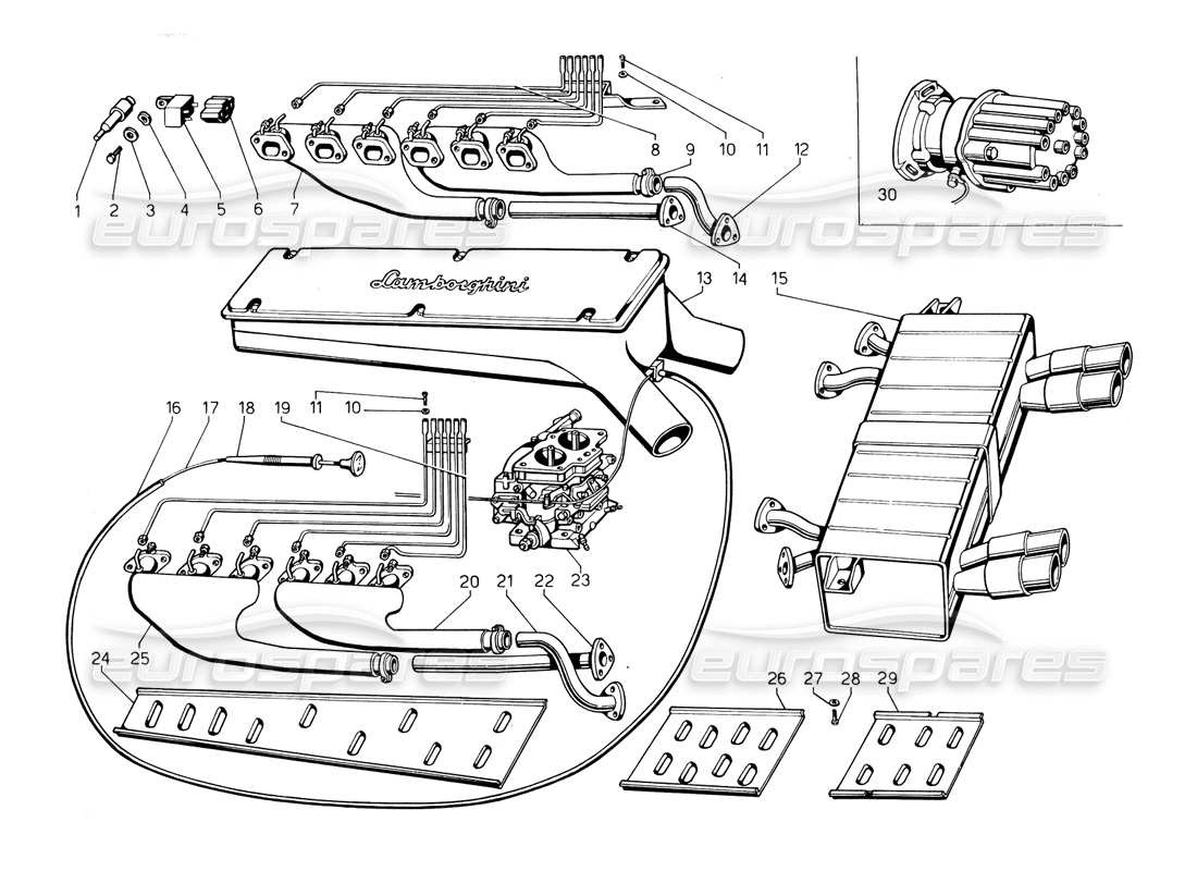 lamborghini countach 5000 qvi (1989) special fittings (valid for switzerland - january 1984) part diagram