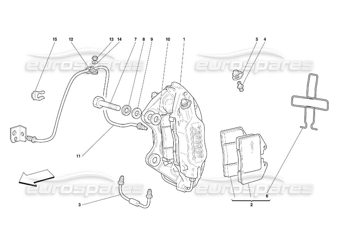 ferrari 456 gt/gta caliper for rear brake parts diagram