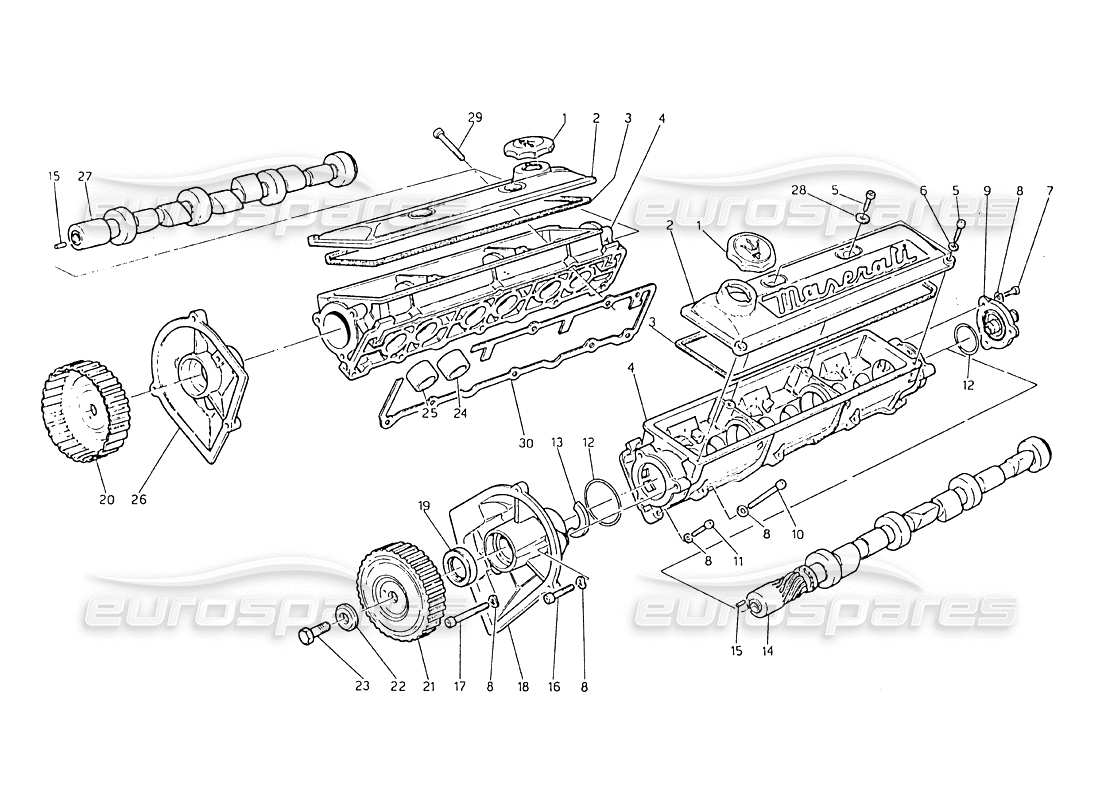 maserati biturbo 2.5 (1984) timing parts diagram