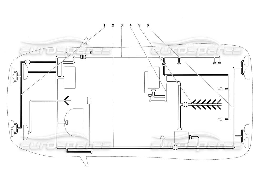 lamborghini diablo vt (1994) electrical system part diagram