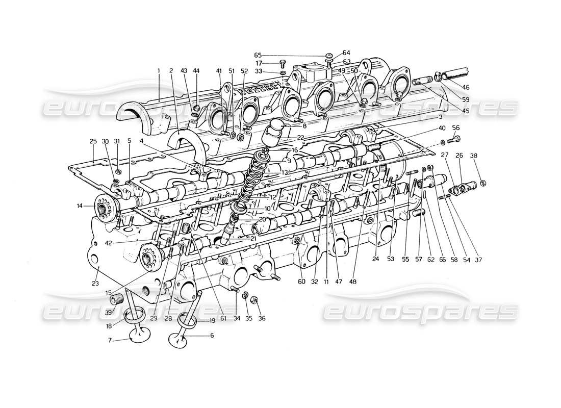 ferrari 400 gt (mechanical) cylindr head (left) part diagram