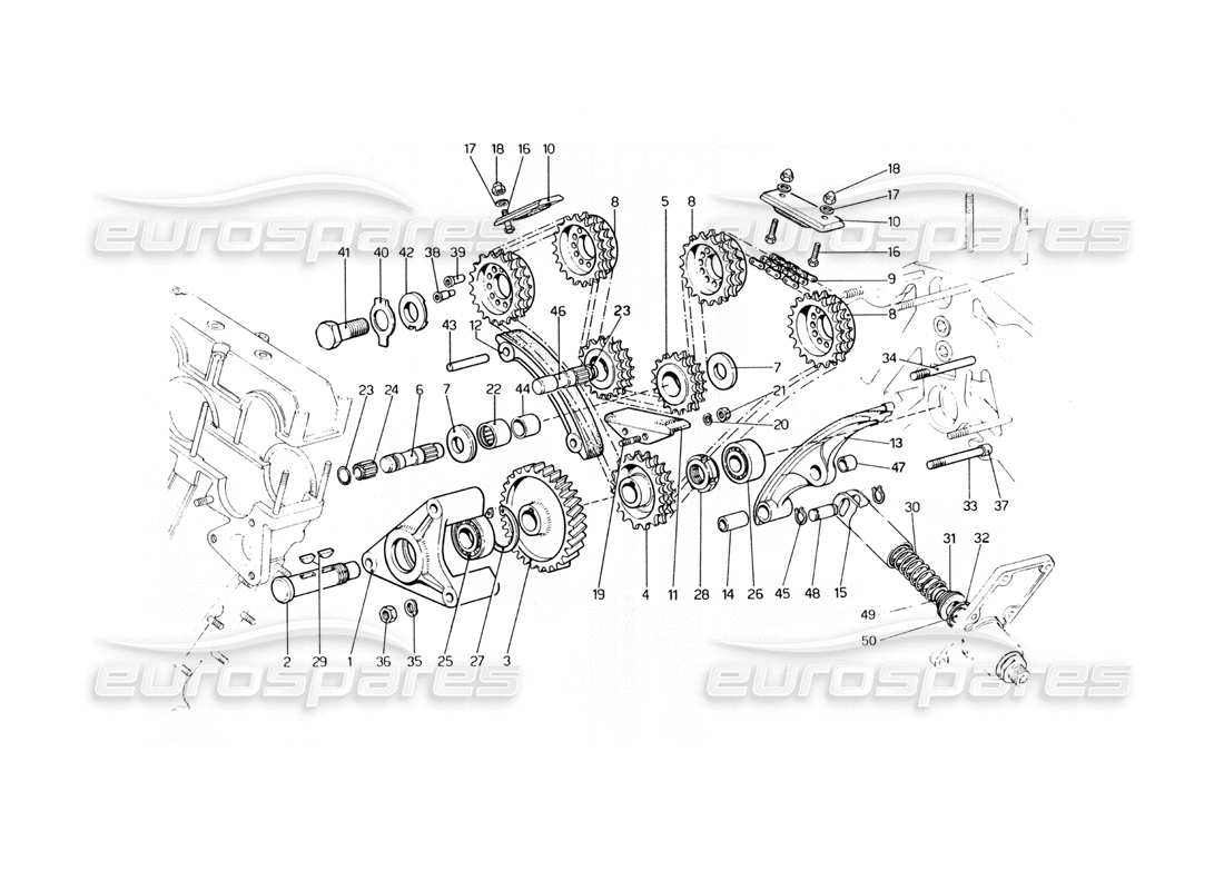 ferrari 400 gt (mechanical) timing system - controls parts diagram