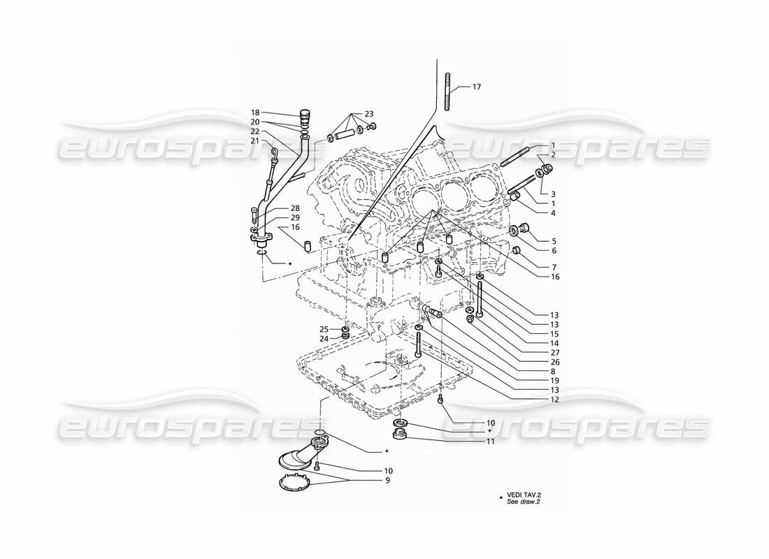 maserati qtp v6 (1996) fastenings and block accessories parts diagram
