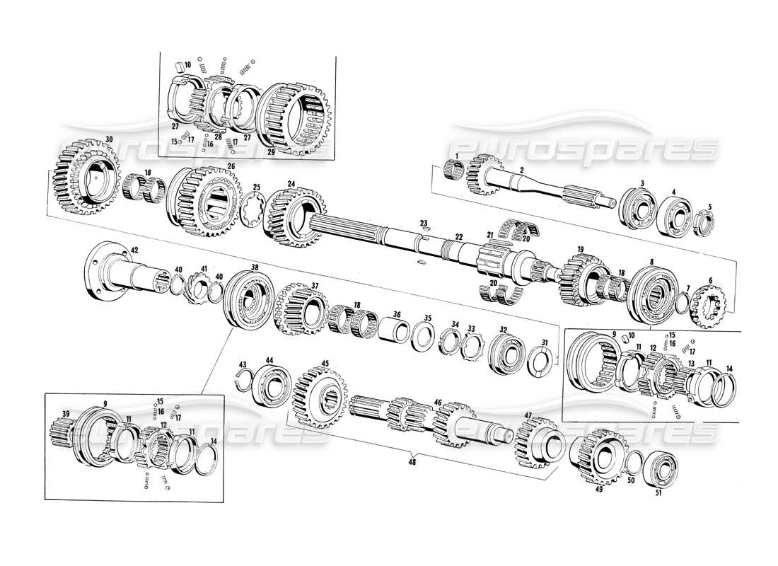maserati ghibli 4.7 / 4.9 transmission gears part diagram