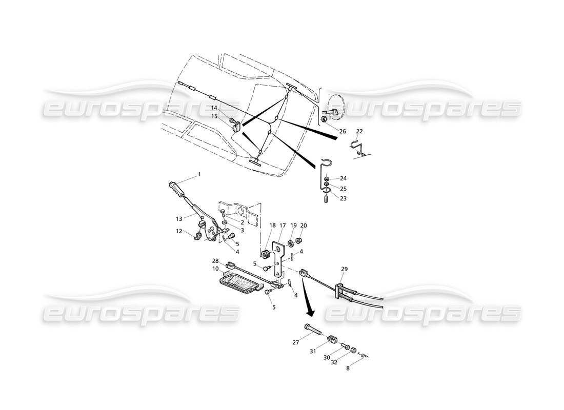 maserati qtp v6 evoluzione handbrake control 2 parts diagram