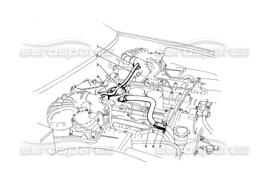 ferrari 400i (1983 mechanical) blow - by system part diagram