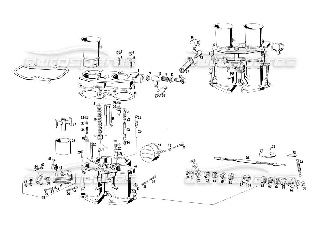 maserati ghibli 4.7 / 4.9 carburetor parts diagram