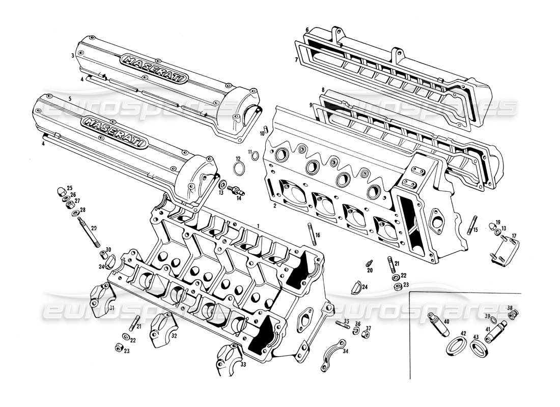 maserati ghibli 4.7 / 4.9 cylinder heads part diagram