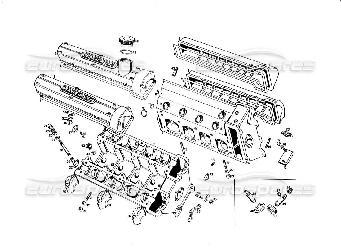 maserati bora cylinder heads parts diagram