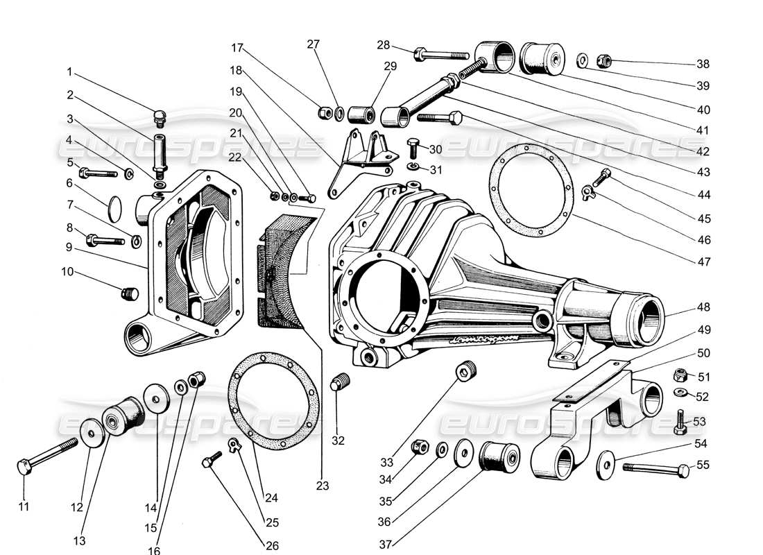 lamborghini espada differential box (0 to 750) parts diagram