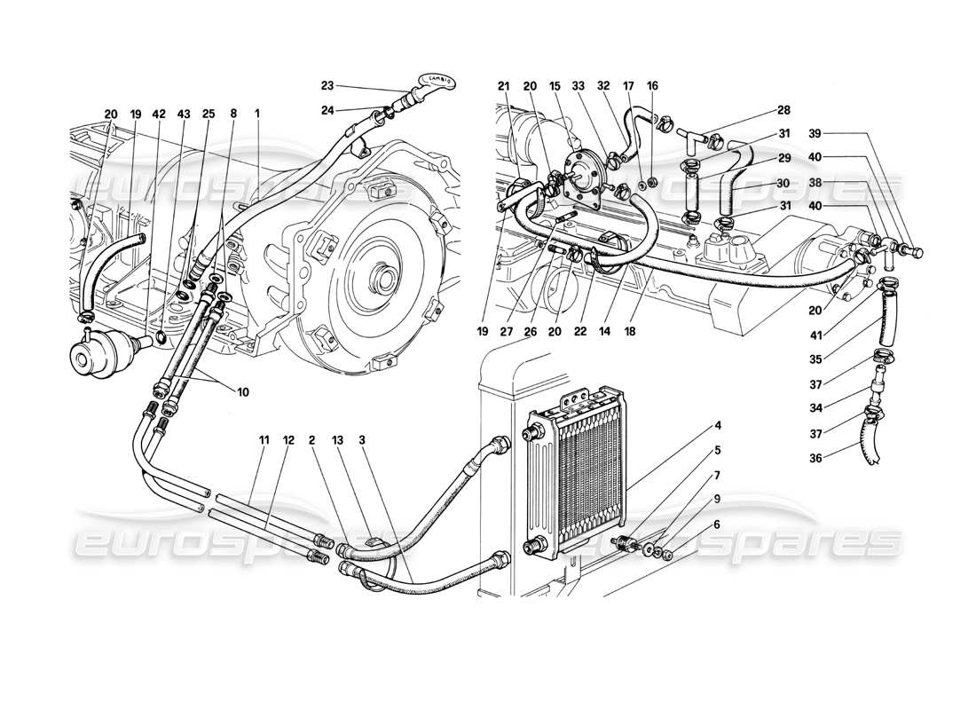 ferrari 400i (1983 mechanical) vacuum amplifying valve and oil circuit (400 automatic) part diagram