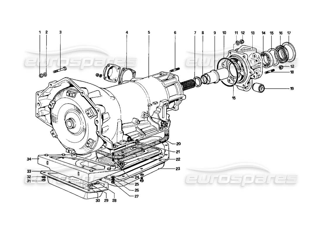 ferrari 400i (1983 mechanical) automatic transmission (400 automatic) parts diagram