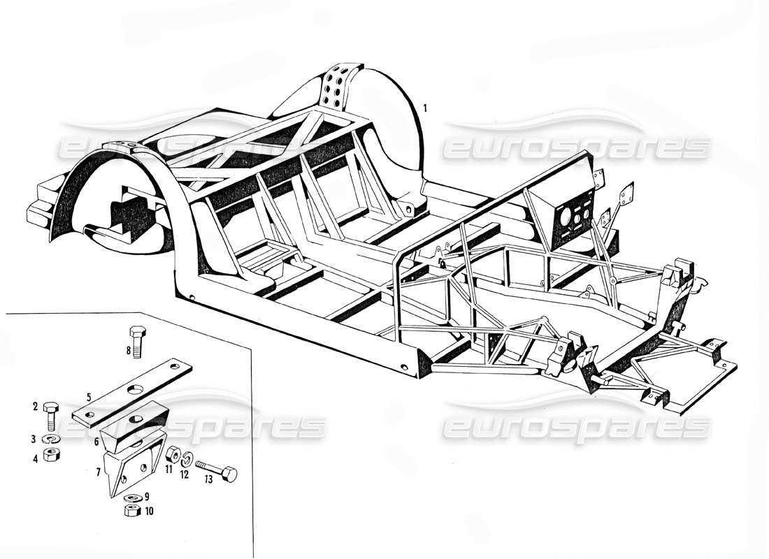 maserati mistral 3.7 frame part diagram