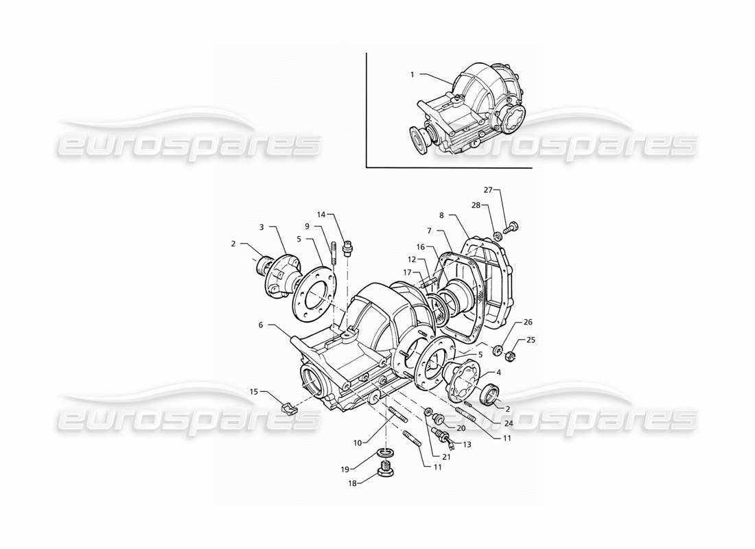 maserati ghibli 2.8 gt (variante) differential external parts part diagram