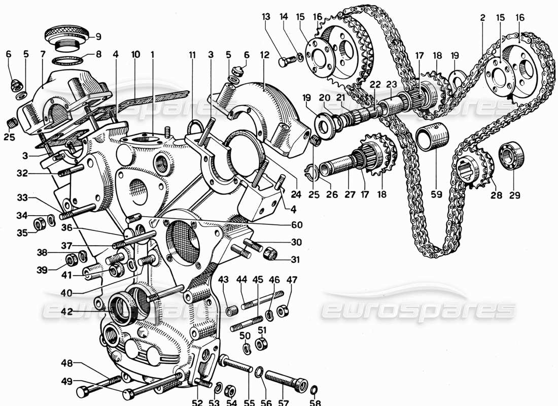 ferrari 365 gt 2+2 (mechanical) timing (controls) parts diagram