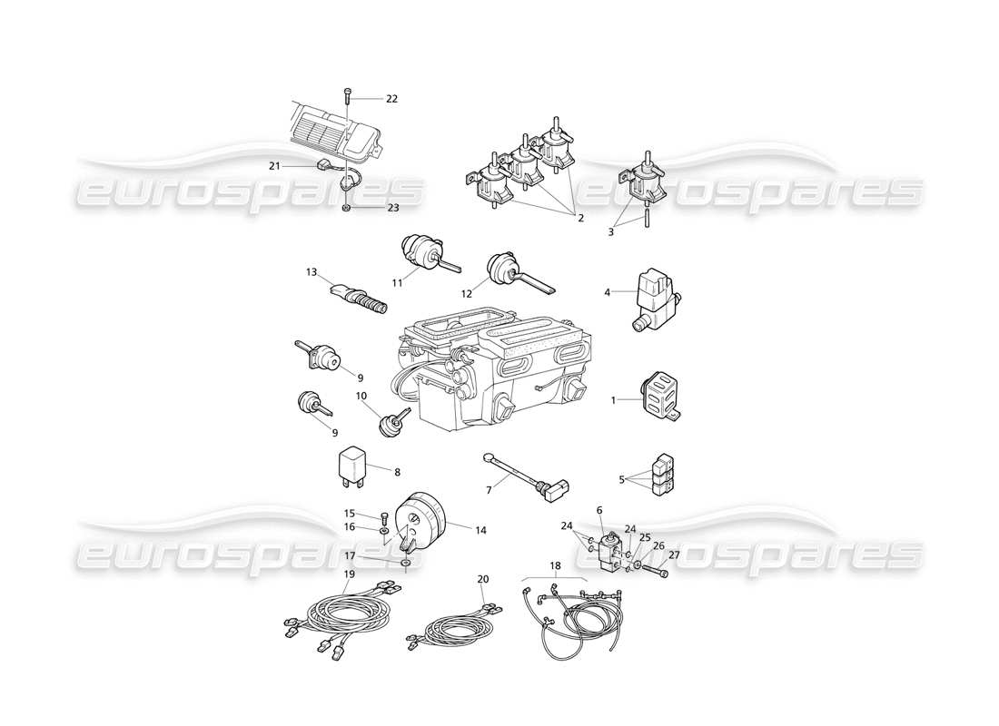 maserati qtp v8 evoluzione automatic air conditioner assy parts diagram