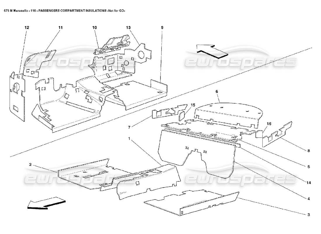 ferrari 575m maranello passengers compartment insulations not for gd parts diagram