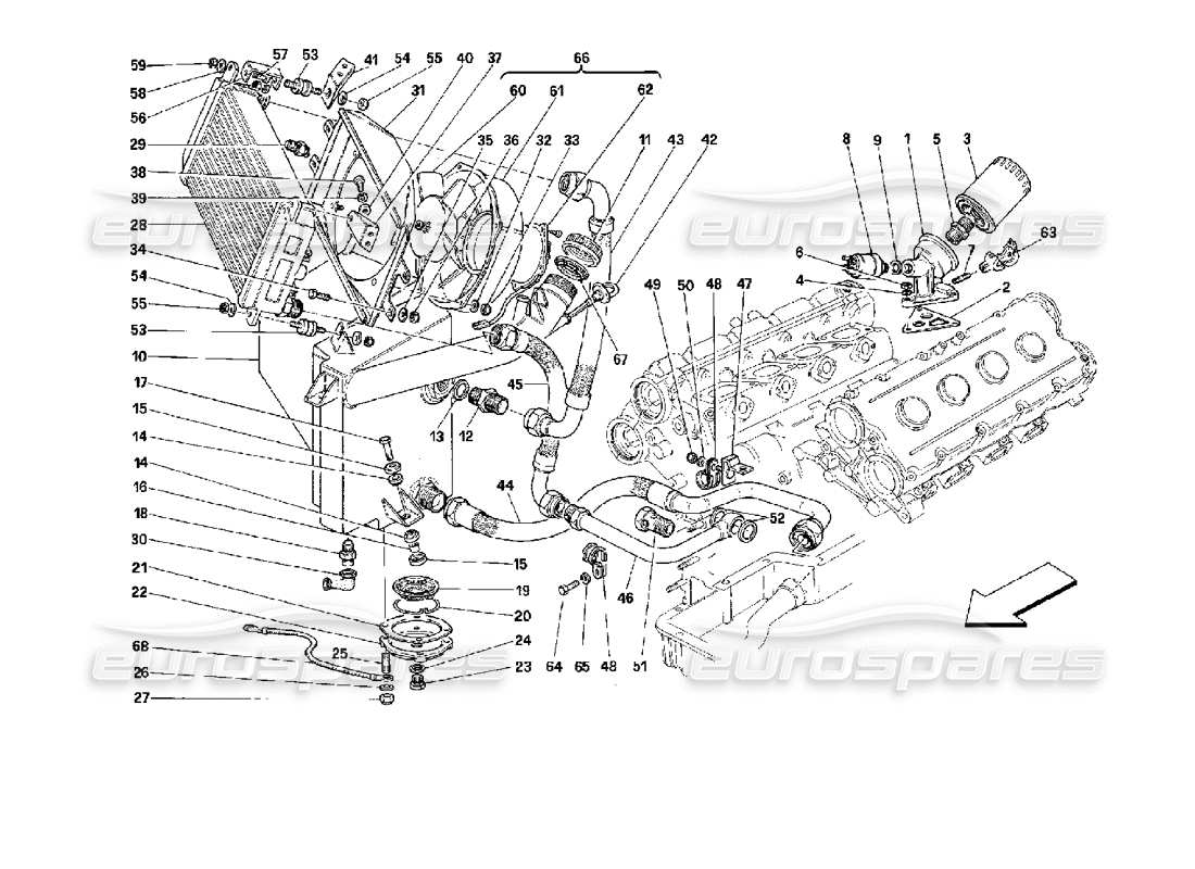 ferrari mondial 3.4 t coupe/cabrio lubrication system parts diagram