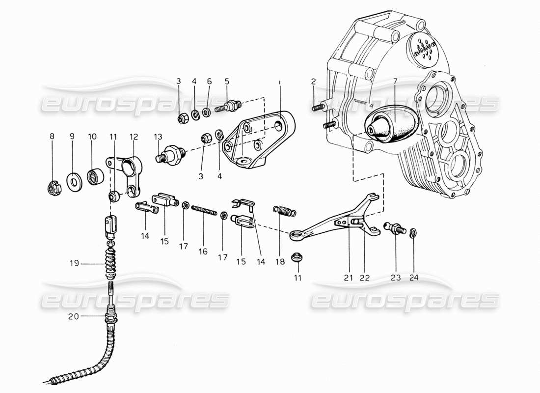 ferrari 206 gt dino (1969) clutch disengagement parts diagram