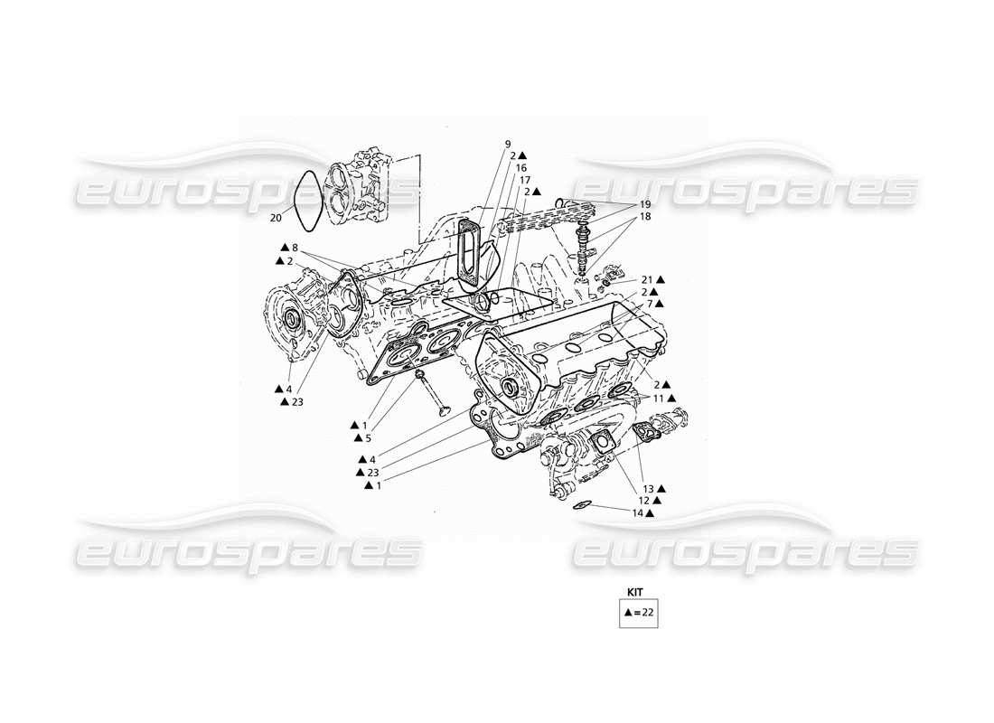 maserati qtp v6 evoluzione gaskets and seals for heads overhaul part diagram