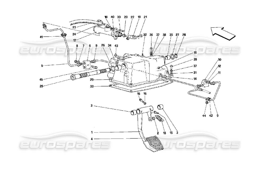 ferrari mondial 3.4 t coupe/cabrio clutch release control - valid for gs parts diagram